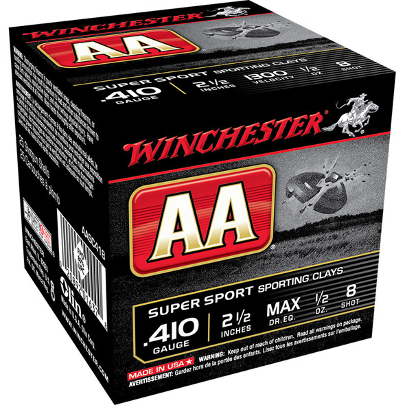 Winchester Aa Sporting Clays Load 410 Ga. 2.5 In. 1/2 Oz. 8 Shot 25 Rd.