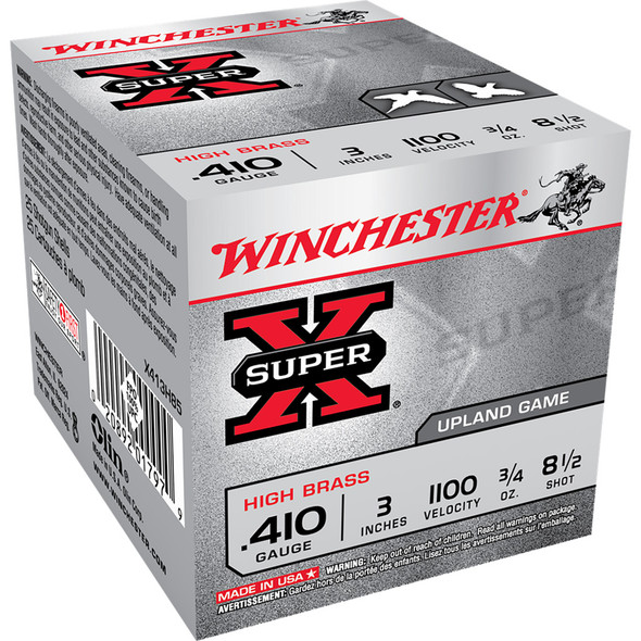 Winchester Super-x High Brass Heavy Game Load 410 Ga. 3 In. 3/4 Oz. 8.5 Shot 25 Rd.