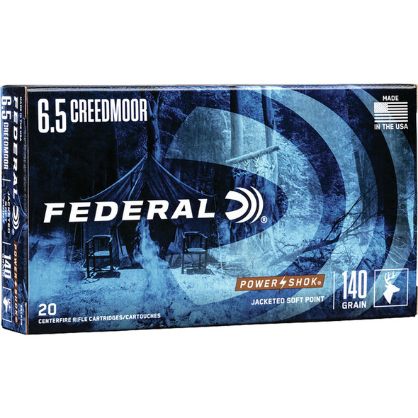 Federal Power-shok Rifle Ammo 6.5 Creedmoor 140 Gr. Sp 20 Rd.