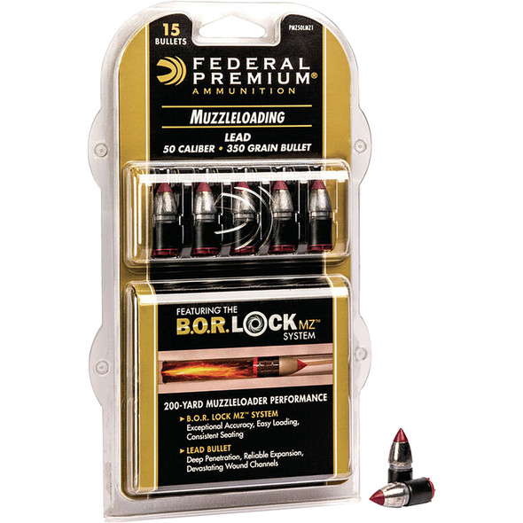 Federal Muzzleloader Bullets 50 Cal. 350 Gr. Lead Bullet 15 Rd.
