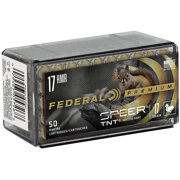 Federal V-shok Rimfire Ammo 17 Hmr. 17 Gr. Speer Tnt 50 Rd.