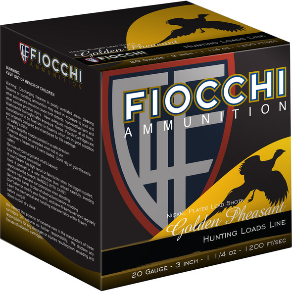 Fiocchi Golden Pheasant Shotgun Loads 20 Ga. 3 In. 1 1/4 Oz. 5 Shot 25 Rd.