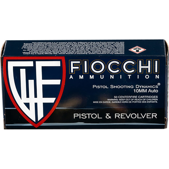 Fiocchi Range Dynamics Pistol Ammo 10mm 180 Gr. Fmjtc 50 Rd.