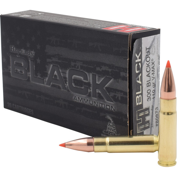 Hornady Black Rifle Ammo 300 Black Out 110 Gr. V-max 20 Rd.