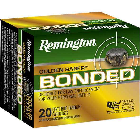 Remington Golden Saber Bonded Handgun Ammo 40 S&w 165 Gr. Bjhp Bonded 20 Rd.