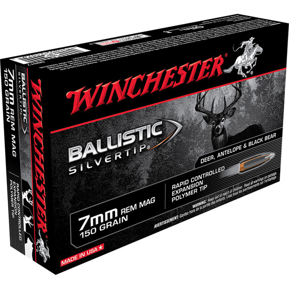 Winchester Ballistic Silvertip Rifle Ammo 7mm Rem. Mag. 150 Gr Ballistic Silvertip 20 Rd