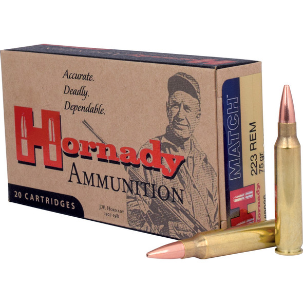 Hornady Match Rifle Ammo 223 Rem. 75 Gr. Eld Match 20 Rd.