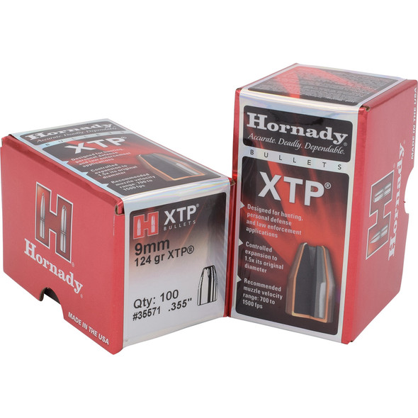 Hornady Hp/xtp Bullets 9 Mm. .355 In. 124 Gr. 100 Pk