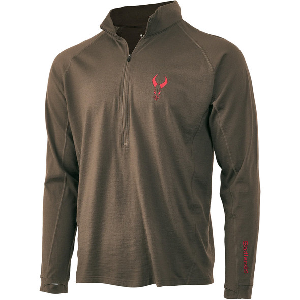 Badlands Pecora Mw Merino 1/4 Zip Mud, Medium