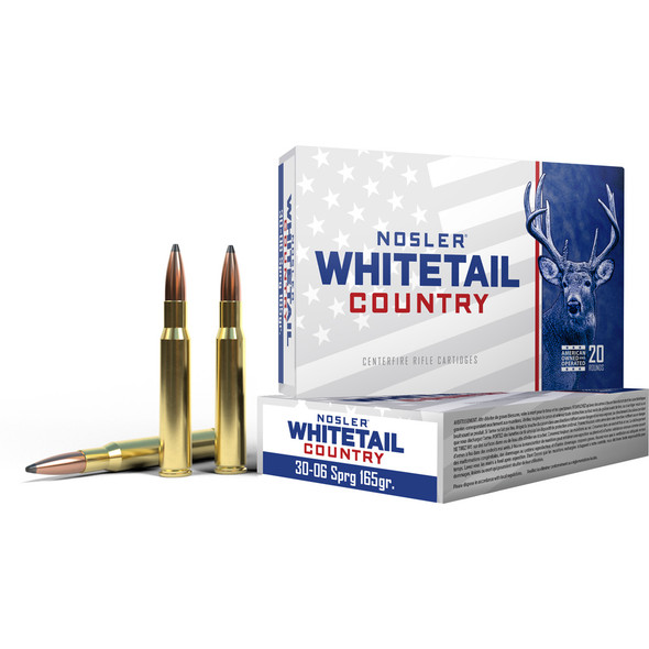 Nosler Whitetail Country Rifle Ammo 30-06 Sprg. 165 Gr. Sb Sp 20 Rd.