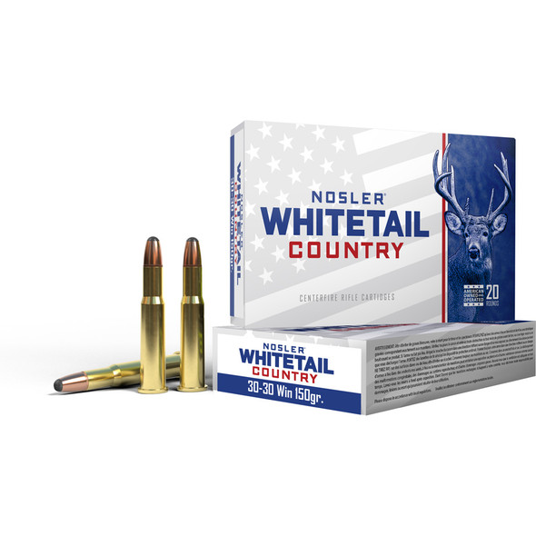 Nosler Whitetail Country Rifle Ammo 30-30 Win 150 Gr. Sb Rn 20 Rd.