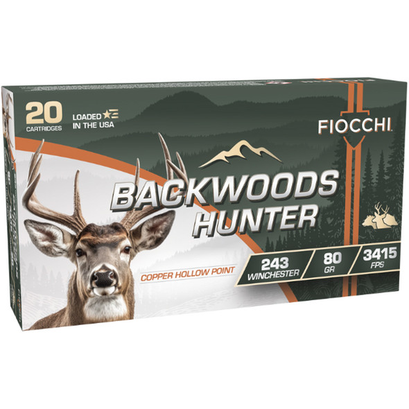 Fiocchi Backwoods Hunter Rifle Ammo 243 Win. 80 Gr. Chp 20 Rd.