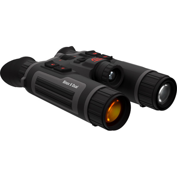 Atn Binox 6 Dual 256 Lrf Thermal Binoculars 6-48x, 256x192 Blkw/day,night,twilight 4k Uhd &lrf