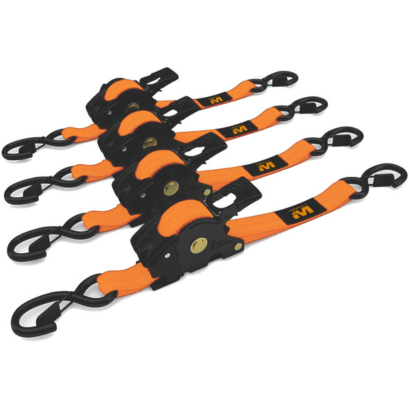 Muddy Retractable Ratchet Straps 1"x10' 4pk Orange