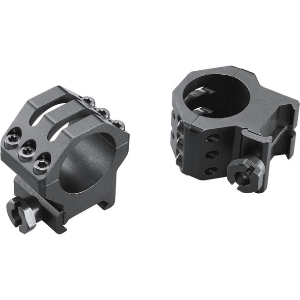 Weaver Classic 6hole Skeleton Rings Matte Black 1" High Clamshell Pack