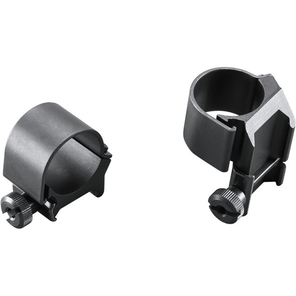 Weaver Classic Detachable Extended Rings Matte Black 1" Medium Top Mount Extended Clam Pack