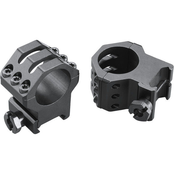 Weaver Classic 6hole Skeleton Rings Matte Black 1" Xhigh Clamshell Pack