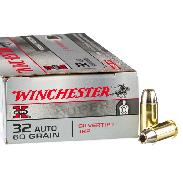 Winchester Silvertip Pistol Ammo 32 Acp 60 Gr. Jhp 50 Rd.