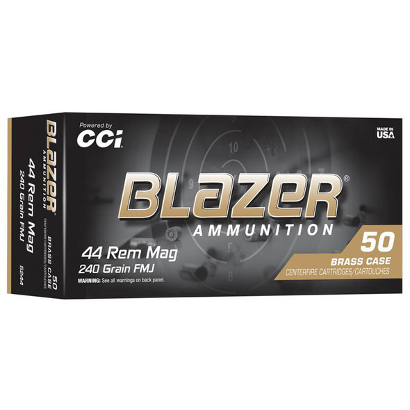 Cci Blazer Brass Pistol Ammo 44 Magnum 240 Gr. Fmj 50 Rd.