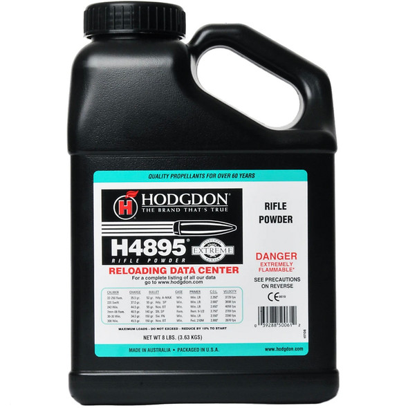 Hodgdon H4895 Powder 8 Lb. Extreme Rifle Hazmat