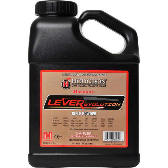 Hodgdon Leverevolution Powder 8 Lb. Rifle Hazmat