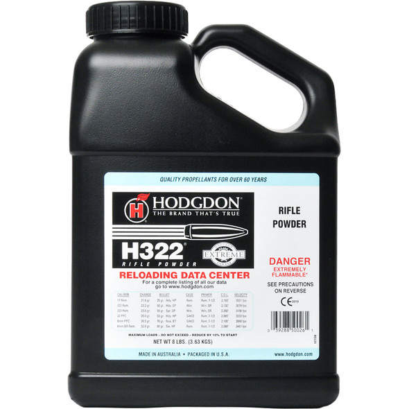Hodgdon H322 Powder 8 Lb. Extreme Rifle Hazmat