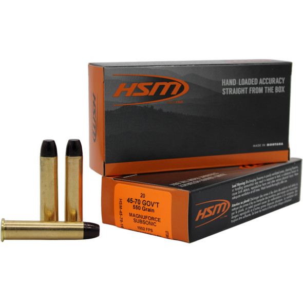 Hsm Magnuforce Subsonic Ammo 45-70 Gov't 550 Gr. 20rd.