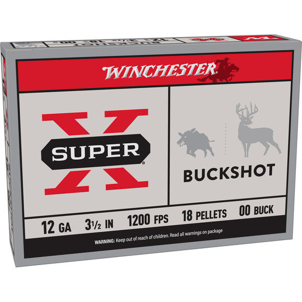Winchester Super X Buckshot 12 Ga. 3.5 In. 00 Buck 5 Rd.