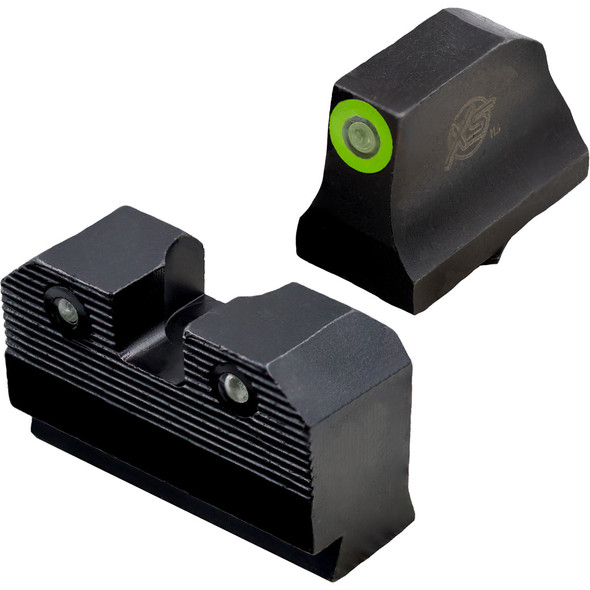 Xs Sights R3d 2.0 Pistol Sights Green Glock Optic/supp 17,19,22-24,26,27,31-36,38