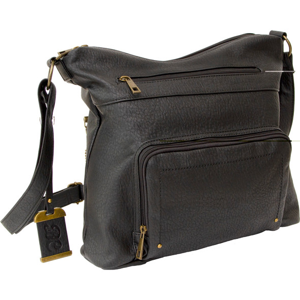 Bulldog Cross Body Purse W/hlstr Blk