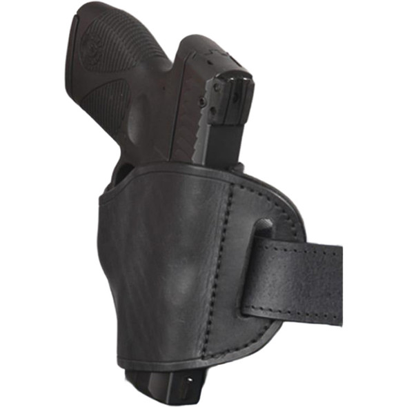 Bulldog Molded Leather Belt Slide Holster Black Rh