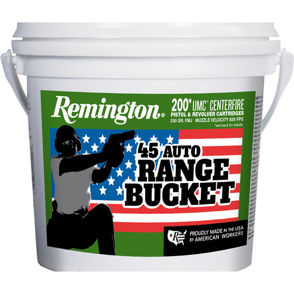 Remington Range Bucket Umc Pistol Ammo 45 Acp 230 Gr. Fmj 200 Rd.