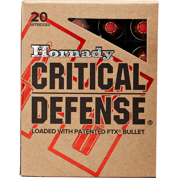 Hornady Critical Defense Pistol Ammo 40 S&w 165 Gr. Flex Tipexpanding 20 Rd.