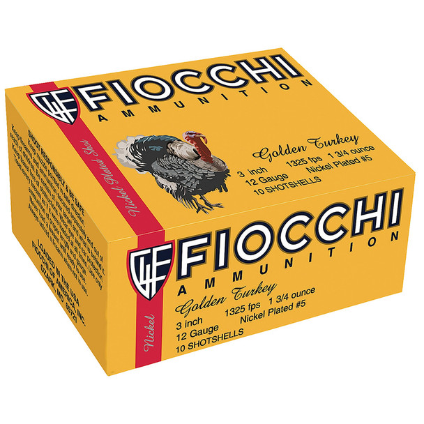 Fiocchi Golden Turkey Shotgun Ammo 12 Ga. 3 In. 1 3/4 Oz. 6 Shot 10 Rd.