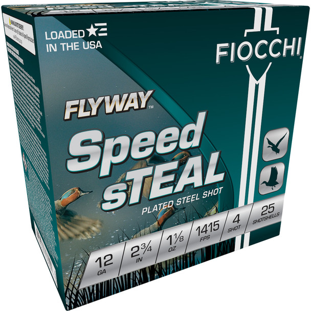 Fiocchi Flyway Speed Teal Shotgun Loads 12 Ga. 2.75 In. 1 1/8 Oz. 4 Shot 25 Rd.