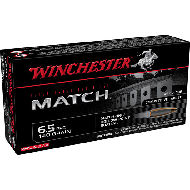 Winchester Match Rifle Ammo 6.5 Prc 140 Gr. Bthp 20 Rd.