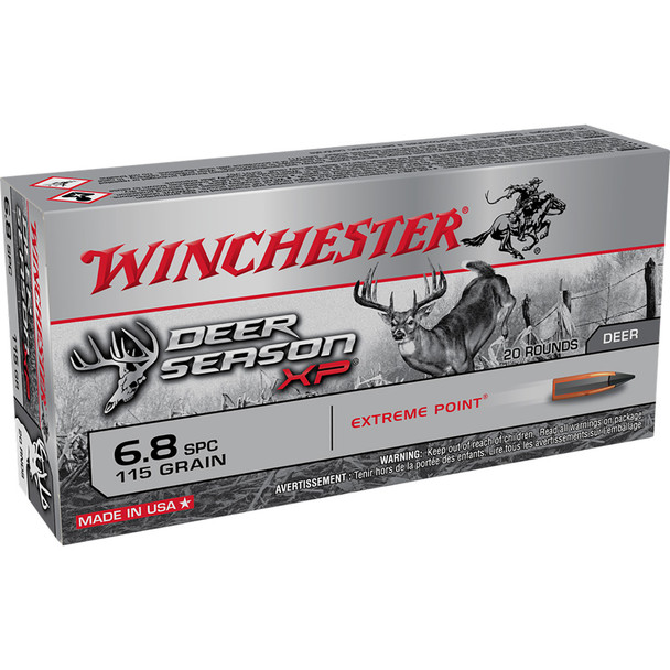 Winchester Deer Season Xp Rifle Ammo 6.8 Spc 120 Gr. Extreme Point 20 Rd.