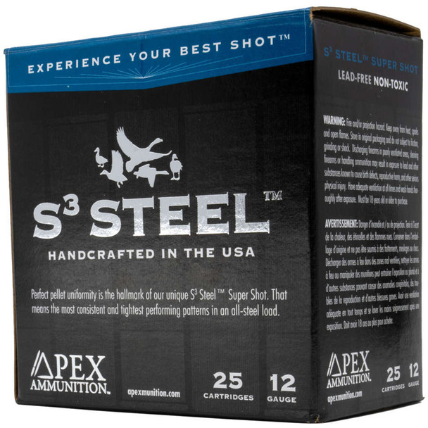 Apex Waterfowl S3 Steel Shotgun Ammo 12 Ga. 3 In. 1-1/4oz #2   25rd