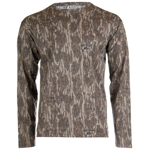 Habit Bear Cave Camo Tee Long Sleeve Mossy Oak New Bottomland Medium