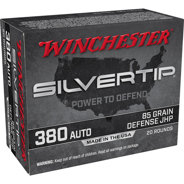 Winchester Super-x Pistol Ammo 380 Acp 85 Gr. Silvertip Hp 20 Rd.
