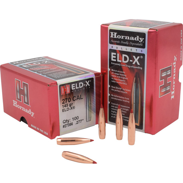 Hornady Eld-x Bullets 270 Cal. .277 145 Gr. Eld-x 100 Box