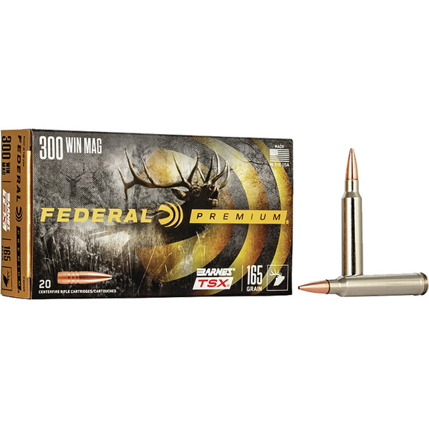 Federal Premium Rifle Ammo 300 Win. Mag. 165 Gr. Barnes Tsx 20 Rd.