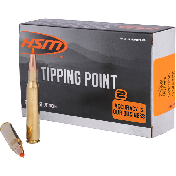 Hsm Tipping Point 2 Rifle Ammo 270 Win. 150 Gr. Sst 20 Rd.