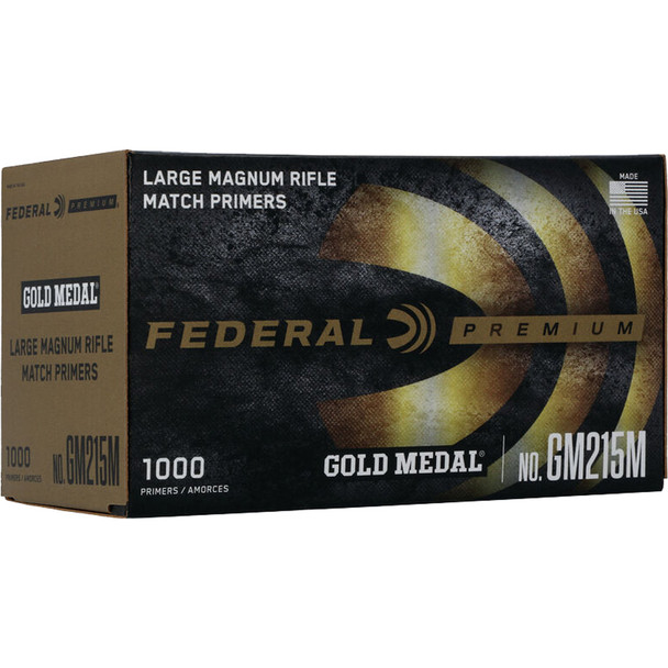 Federal Premium Gold Medal Rifle Primers Large Mag 1000 Ct. Haz