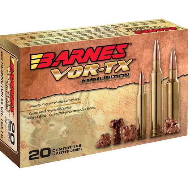 Barnes Vor-tx Rifle Ammo 5.56 X 45mm 70 Gr. Tsx Bt 20 Rd.