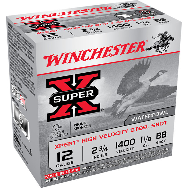 Winchester Super-x Xpert Hi-velocity Steel 12 Ga. 2.75 In. 1 1/8 Oz. Bb Shot 25 Rd.