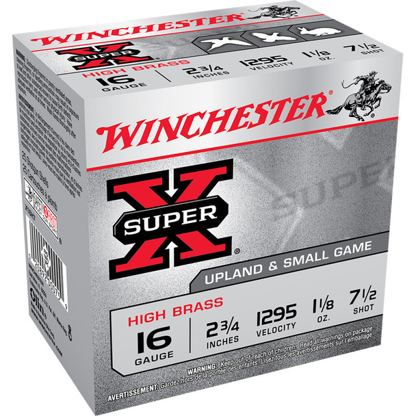 Winchester Super-x High Brass Heavy Game Load 16 Ga. 2.75 In. 1 1/8 Oz. 7.5 Shot 25 Rd.