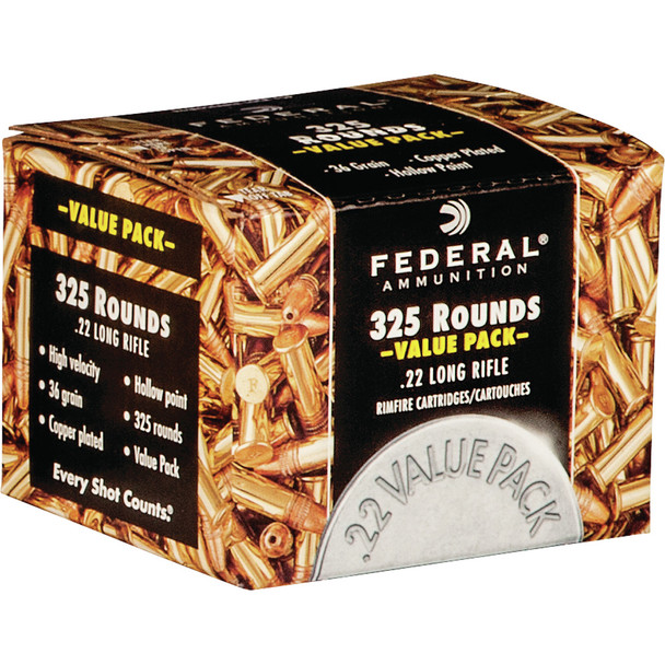 Federal Value Pack Rimfire Ammo 22 Lr. 36 Gr. Cphp 325 Rd.