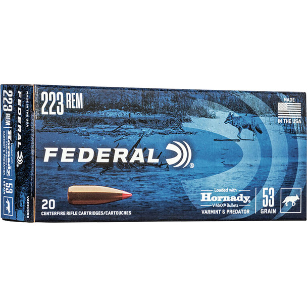 Federal Varmint & Predator Rifle Ammo 223 Rem. 53 Gr. V-max 20 Rd.