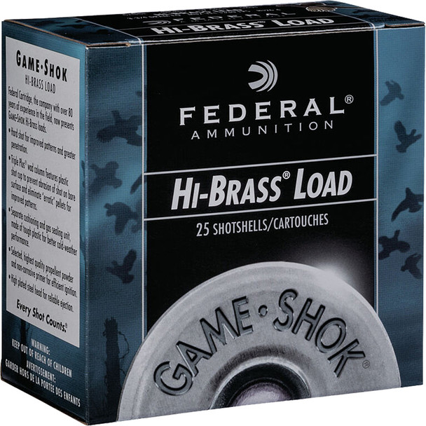 Federal Game-shok Hi-brass Load 12 Ga. 2.75 In. 1 1/4 Oz. 6 Shot 25 Rd.